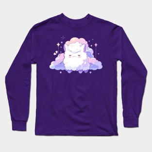 Adorable Fluffy Cloud Kawaii Llama Long Sleeve T-Shirt